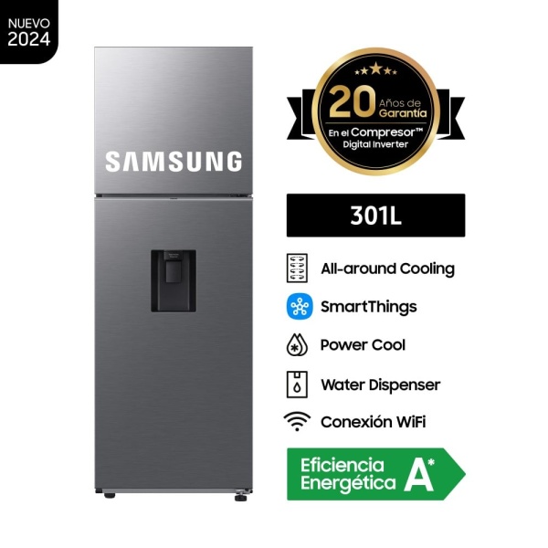 Refrigeradora Top Freezer Samsung 301 LT RT31DG5220S9PE