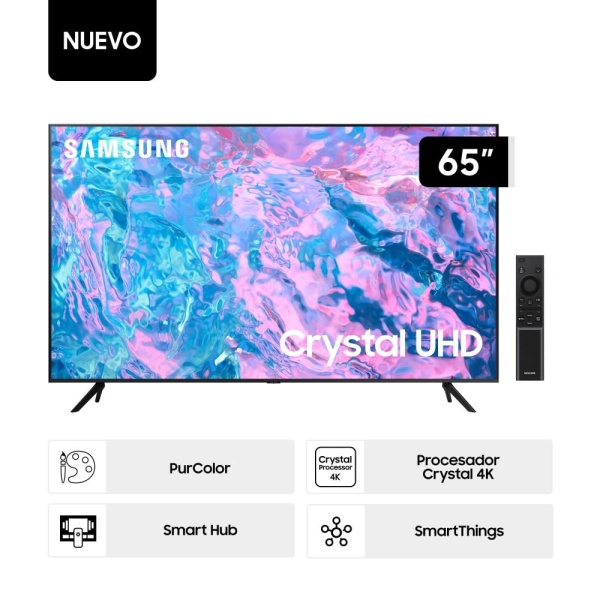 TELEVISOR SAMSUNG SMART TV 65" CRYSTAL UHD 4K UN65DU7000GXPE