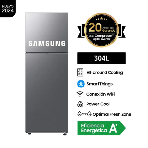 Refrigeradora Samsung Top Freezer 304LT RT31DG5120S9PE Silver