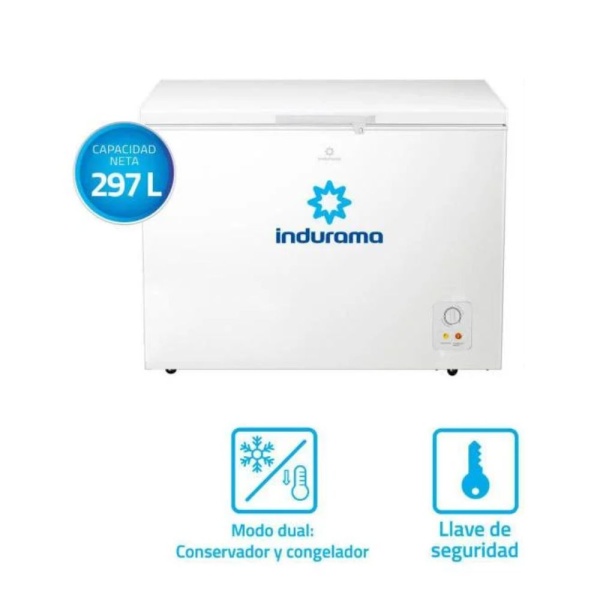 CONGELADORA INDURAMA  297L CI-320BL BLANCO