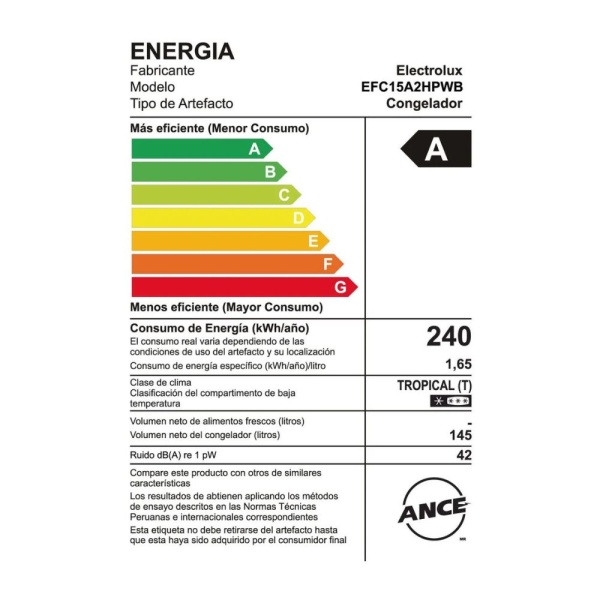 Congelador Horizontal Electrolux Cycle Defrost 145L Blanco (EFC15A2HPWB) - Imagen 6