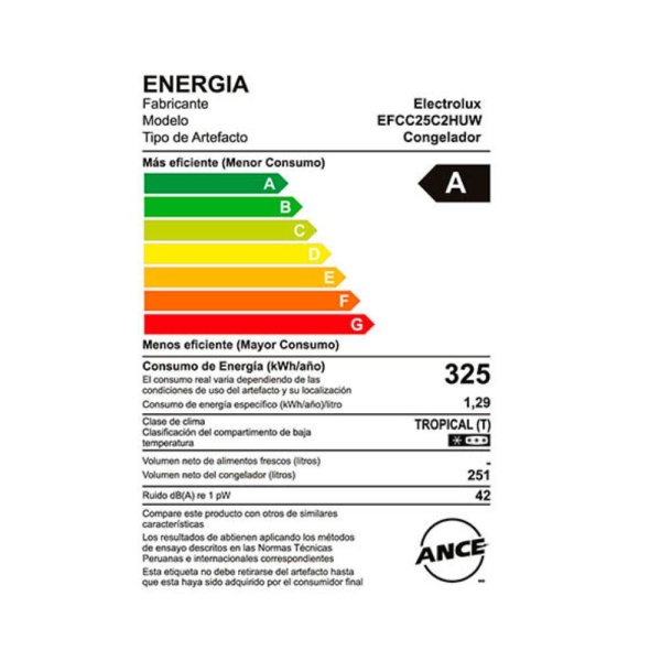 Congeladora Electrolux 251LT EFCC25C2HUW - Imagen 6